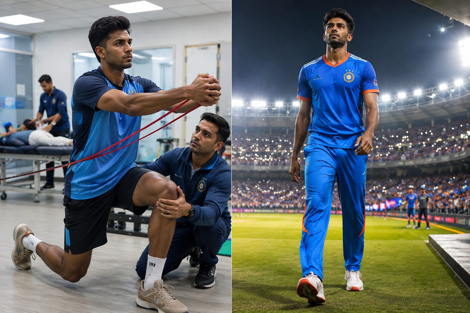 Mayank Yadav during his recovery from injury before returning to international cricket.
